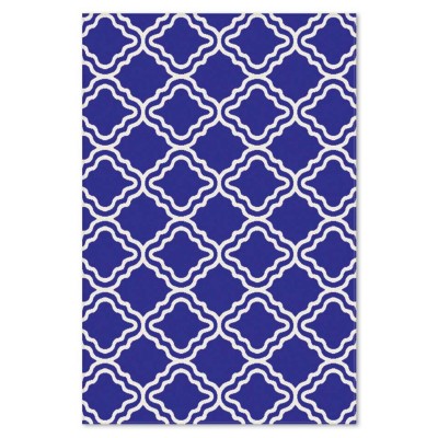 Covor sintetic colectia Matrix, 5717-1-17222, Albastru/Alb, design modern,