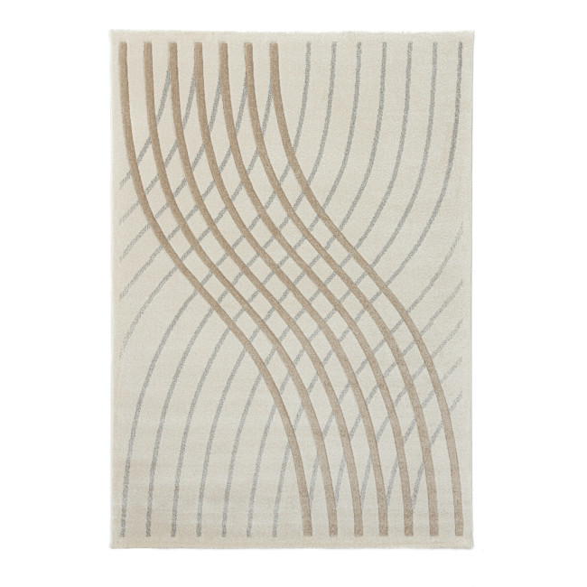 Covor sintetic colectia Soho, 4939-1-18433, Crem, model geometric