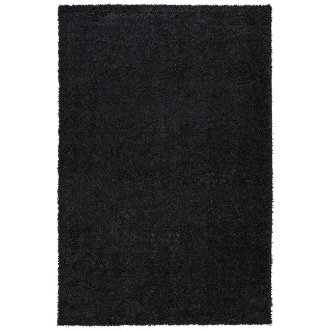 Covor sintetic pufos Panda 1039-1-32100, Negru/Maro, Shaggy
