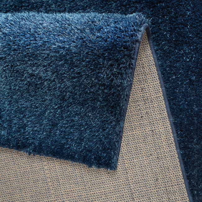 Covor sintetic pufos Panda 1039-1-63500, Albastru inchis, Shaggy