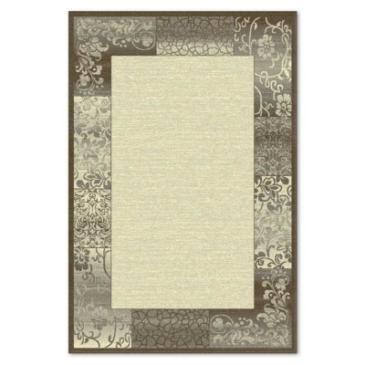 Covor sintetic Delta 6180-1-43234,  Gri/Crem/Maro, design  Floral