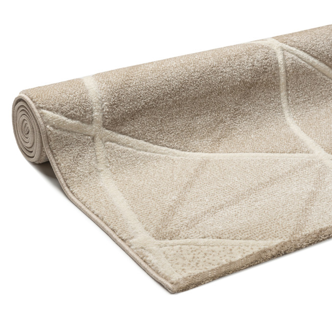 Covor sintetic Colectia Soho 5637-1-15055, Bej/Maro, design Geometric