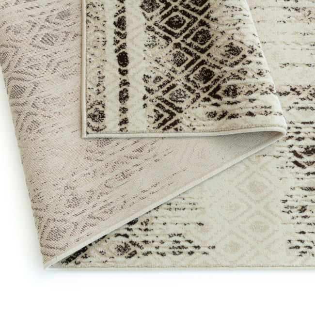 Covor sintetic Geo 1239-1-44022, Gri/Bej/Maro, design Modern