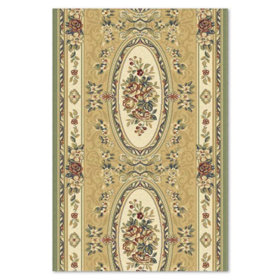 Traversa sintetica Atlas 0410-4-41346, Verde/Bej, design Clasic
