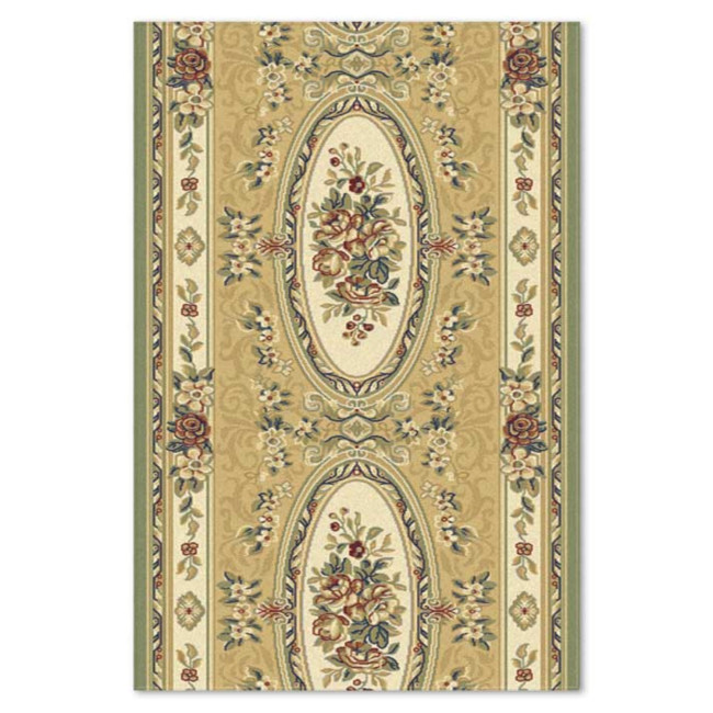 Traversa sintetica Atlas 0410-4-41346, Verde/Bej, design Clasic