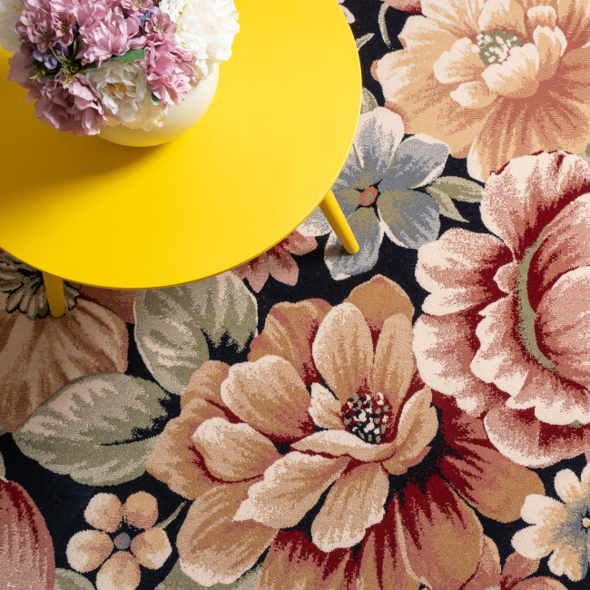 Covor din lana 100% Bella 7091-1-51011, Rosu, Floral