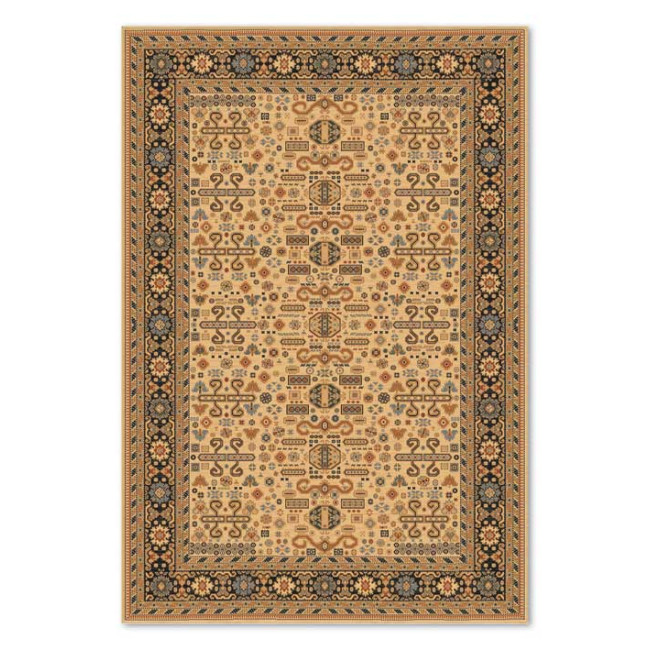 Covor din lana 100% Antique 1412-1-53535, Maro, Oriental