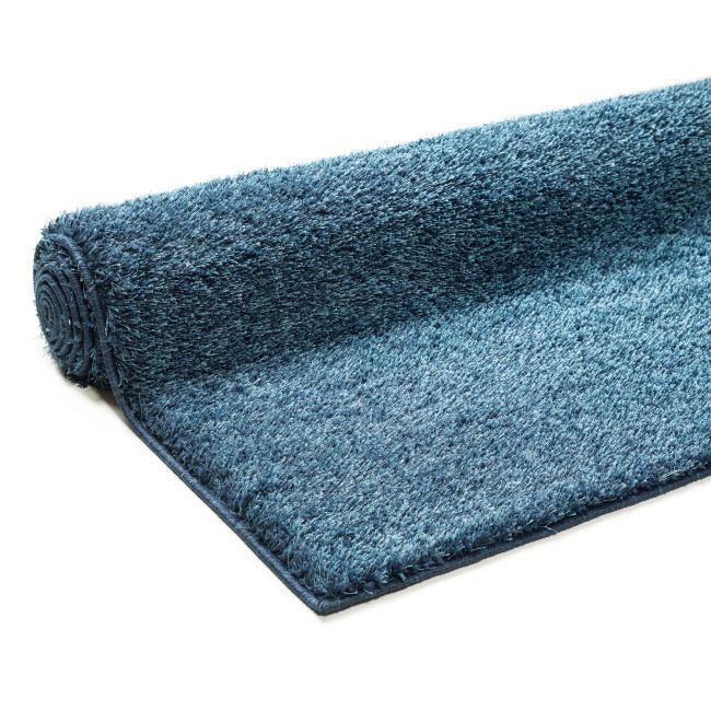 Covor sintetic pufos Panda 1039-1-63500, Albastru inchis, Shaggy