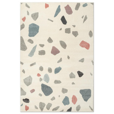 Covor sintetic colectia Matrix, 5949-1-16833, Crem/Albastru, design modern,