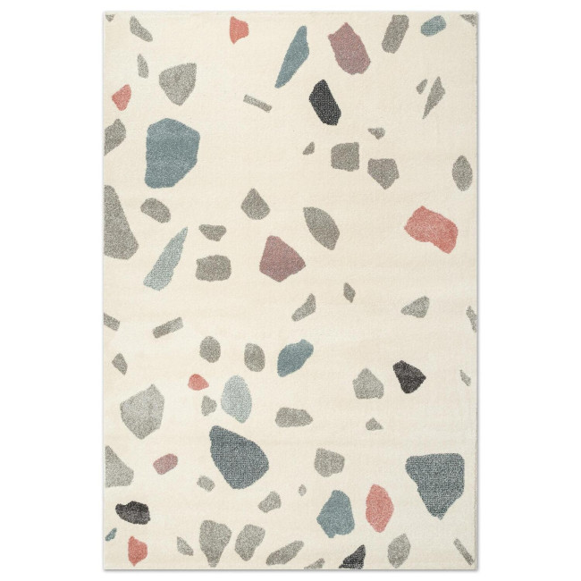 Covor sintetic colectia Matrix, 5949-1-16833, Crem/Albastru, design modern,