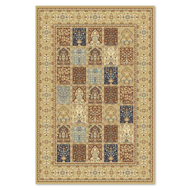 Covor sintetic colectia Atlas 2974-1-41244, Bej/Rosu, design Clasic