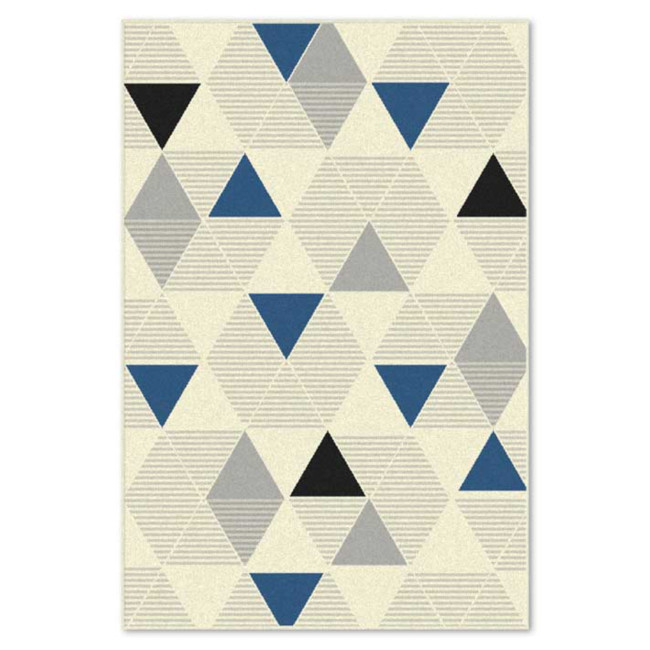 Covor sintetic Colectia Soho 5765-1-18223, Bej/Albastru, design Geometric