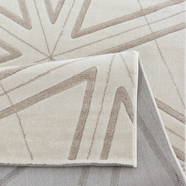Covor sintetic colectia Soho, 1948-1-18433, Crem, model geometric