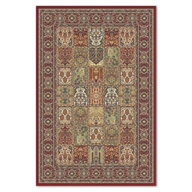 Covor sintetic Colectia Atlas 7802-1-41355, Rosu/Maro/Verde, design Oriental