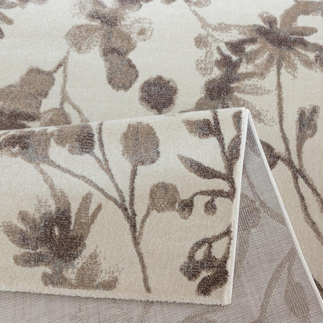 Covor sintetic colectia Matrix, 7909-1-18433, Crem/Maro, design floral