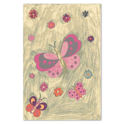 Covor sintetic Colectia Atlas 7847-1-46444, Roz/Portocaliu/Gri, design Unicat