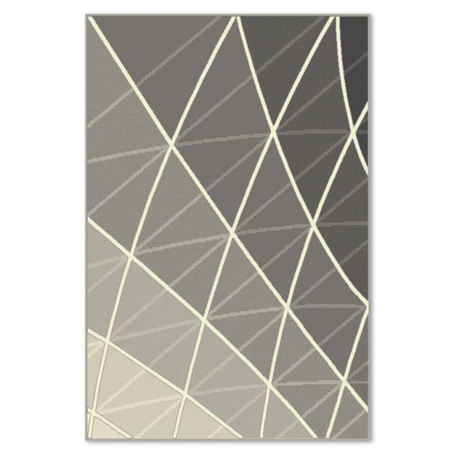 Covor sintetic colectia Soho, 5637-1-18411, Gri inchis, model geometric