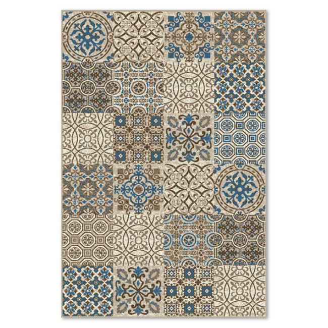 Covor sintetic Delta 8771-1-43922, Bej /Albastru, design Modern