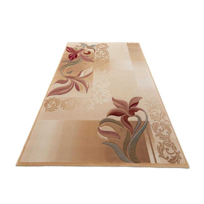 Covor lana Premium, 6322-1-51055, bej/maro/verde, model floral