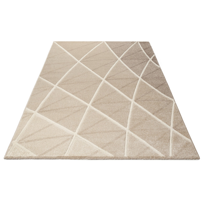 Covor sintetic Colectia Soho 5637-1-15055, Bej/Maro, design Geometric