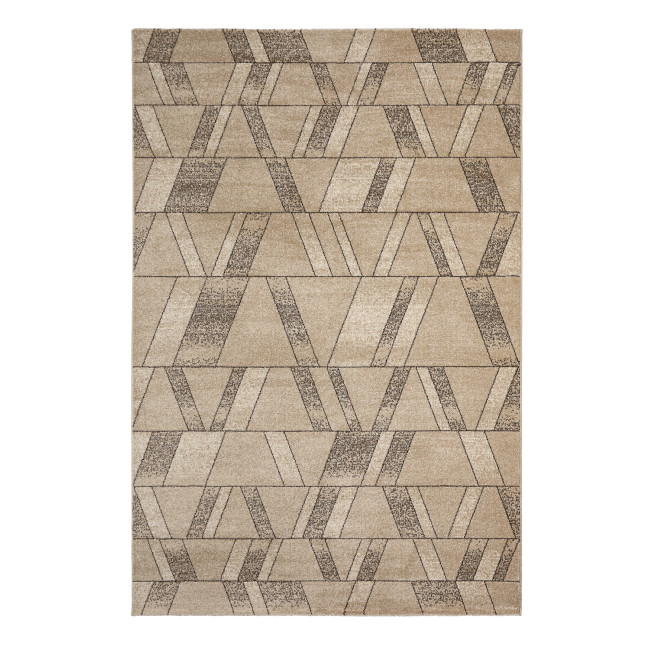 Covor sintetic colectia Soho 1167-1-18455, Bej/Maro, design Geometric