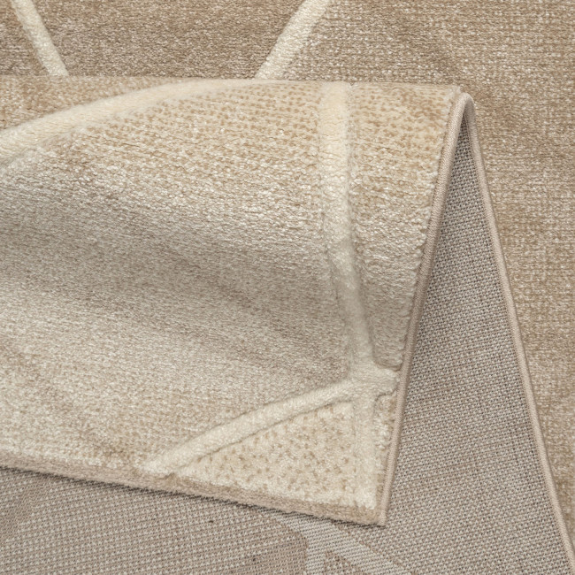Covor sintetic Colectia Soho 5637-1-15055, Bej/Maro, design Geometric