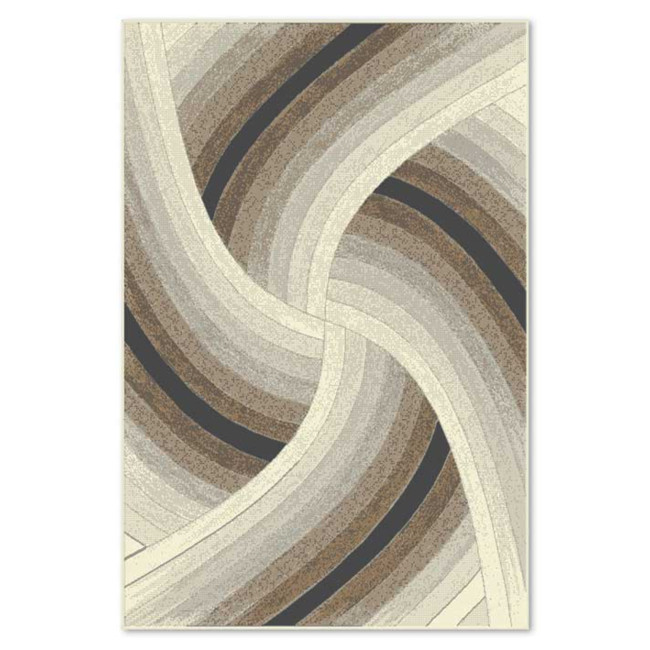 Covor sintetic Colectia Soho 1063-1-18433, Bej/Maro/Negru, design Modern
