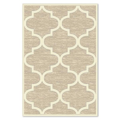 Covor sintetic Colectia Soho 5519-1-18453, Bej, design Geometric