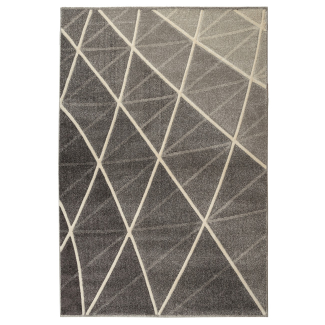 Covor sintetic colectia Soho, 5637-1-16811, Gri inchis, model geometric