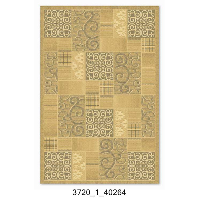 Covor sintetic Aquarelle 3720-1-40264, Bej/Verde, design Modern Covor sintetic Aquarelle 3720-1-40264, Bej/Verde, design Modern