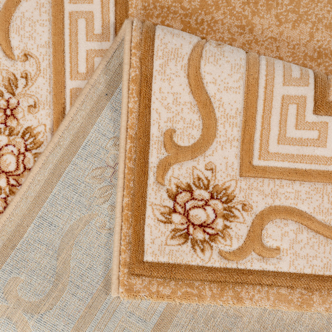 Covor din lana naturala 100%, Premium 7745-1-51035, Bej, Design Clasic