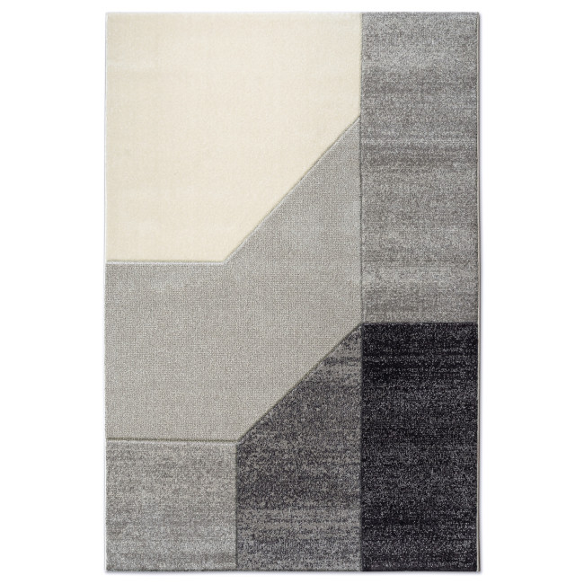 Covor sintetic colectia Soho, 5999-1-16833, Gri inchis, model geometric
