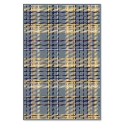 Covor din lana Bella 1019-1-51044, Gri/Galben/Albastru, design Geometric