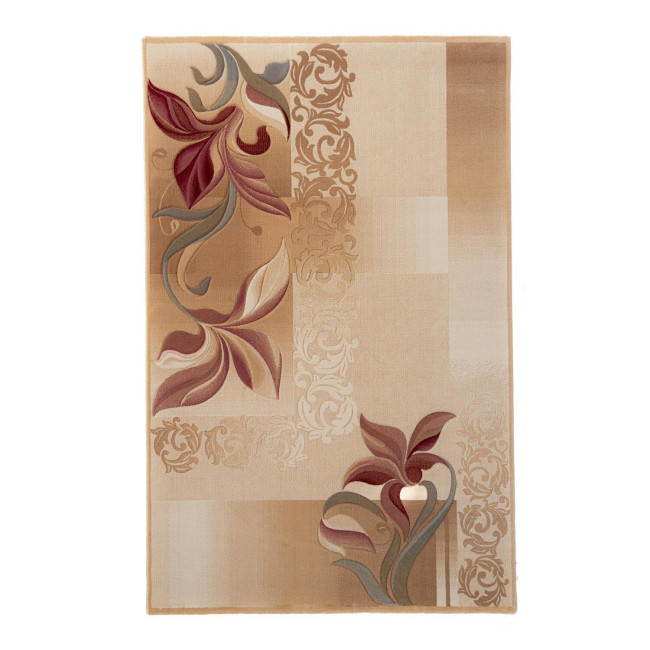 Covor lana Premium, 6322-1-51055, bej/maro/verde, model floral