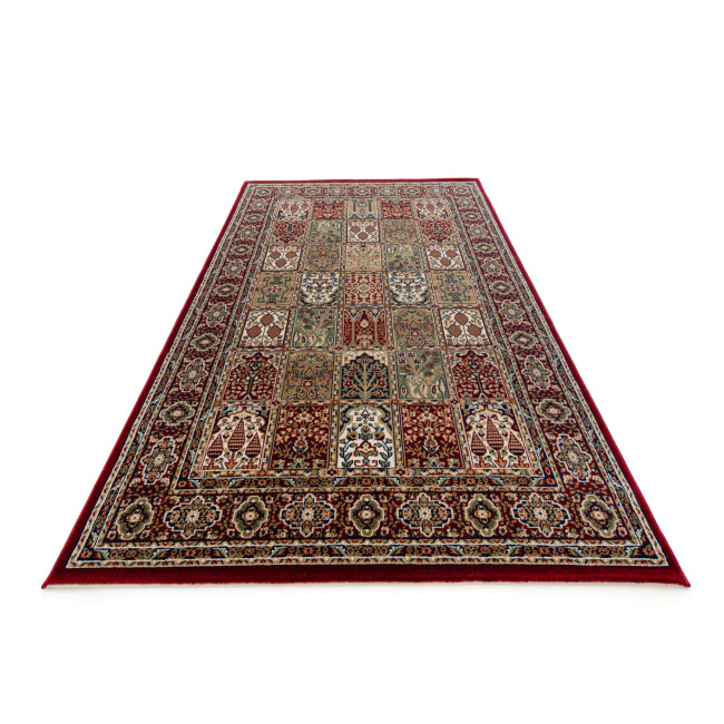 Covor sintetic Atlas 7802-1-41355, Verde/Rosu, design Oriental