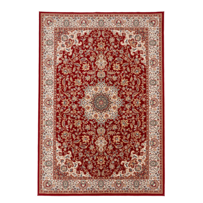 Covor din lana naturala 100%, Bella 6942-1-51066, Rosu, Design Clasic