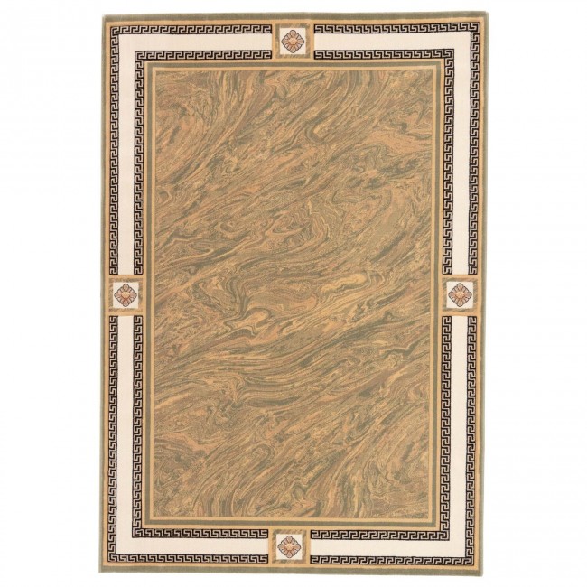 Covor lana Premium, 7792-1-51088, Verde/negru, model modern,