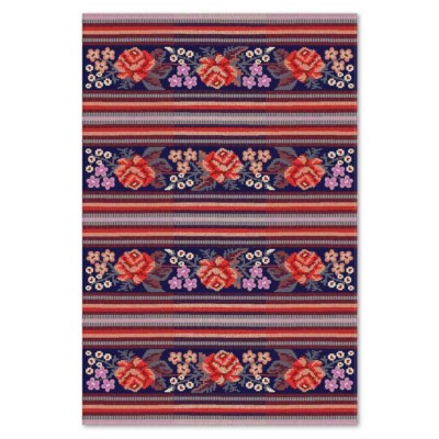 Covor sintetic Delta 24 L 1137-1-46711,  Albastru/Rosu/Mov, design  Traditional