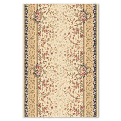 Traversa lana Bella 2637-4-51053, Bej/Verde, Floral