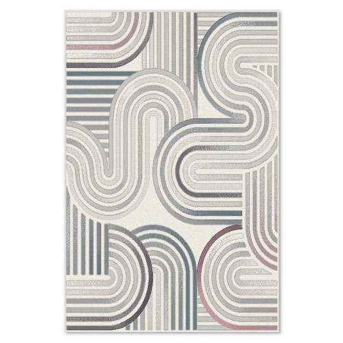 Covor sintetic Matrix 5695-1-16833, Gri/Roz, design Geometric Covor sintetic Matrix 5695-1-16833, Gri/Roz, design Geometric