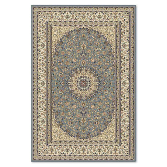 Covor din lana naturala Colectia Bella 7177 -1-51044, Bej/Albastru, design Clasic