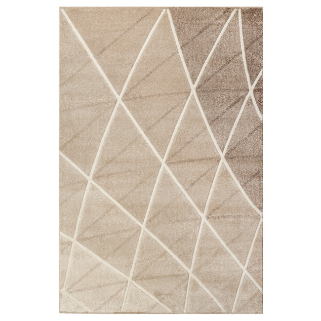 Covor sintetic Colectia Soho 5637-1-15055, Bej/Maro, design Geometric
